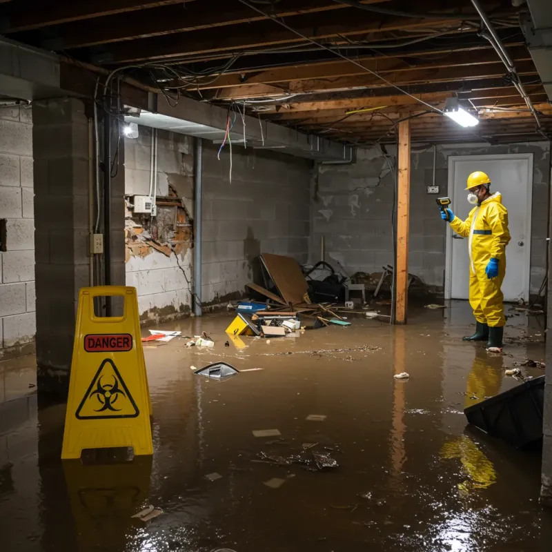 Flooded Basement Electrical Hazard in Mason County, WV Property