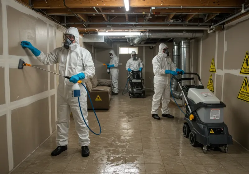 Basement Moisture Removal and Structural Drying process in Mason County, WV